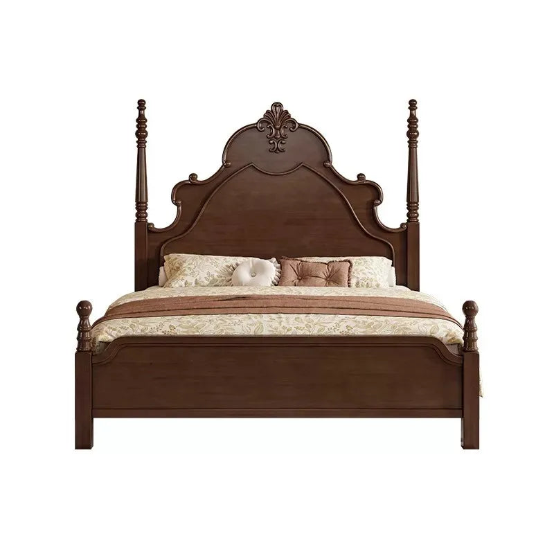 French Provincial Master Bed – Antique Solid Wood Birch Finish | 26-132