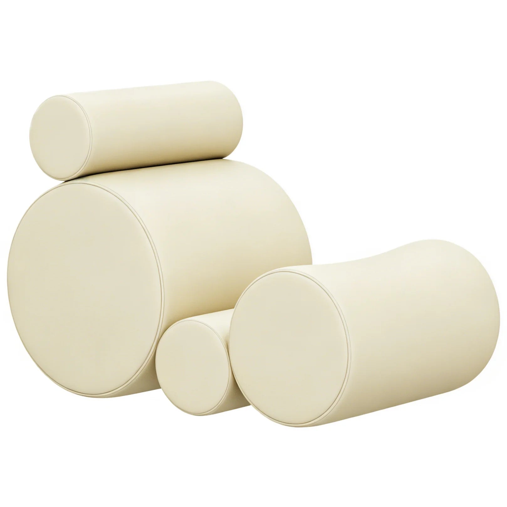 Modern Minimalist Single Leisure Sofa Chair in Rice White
