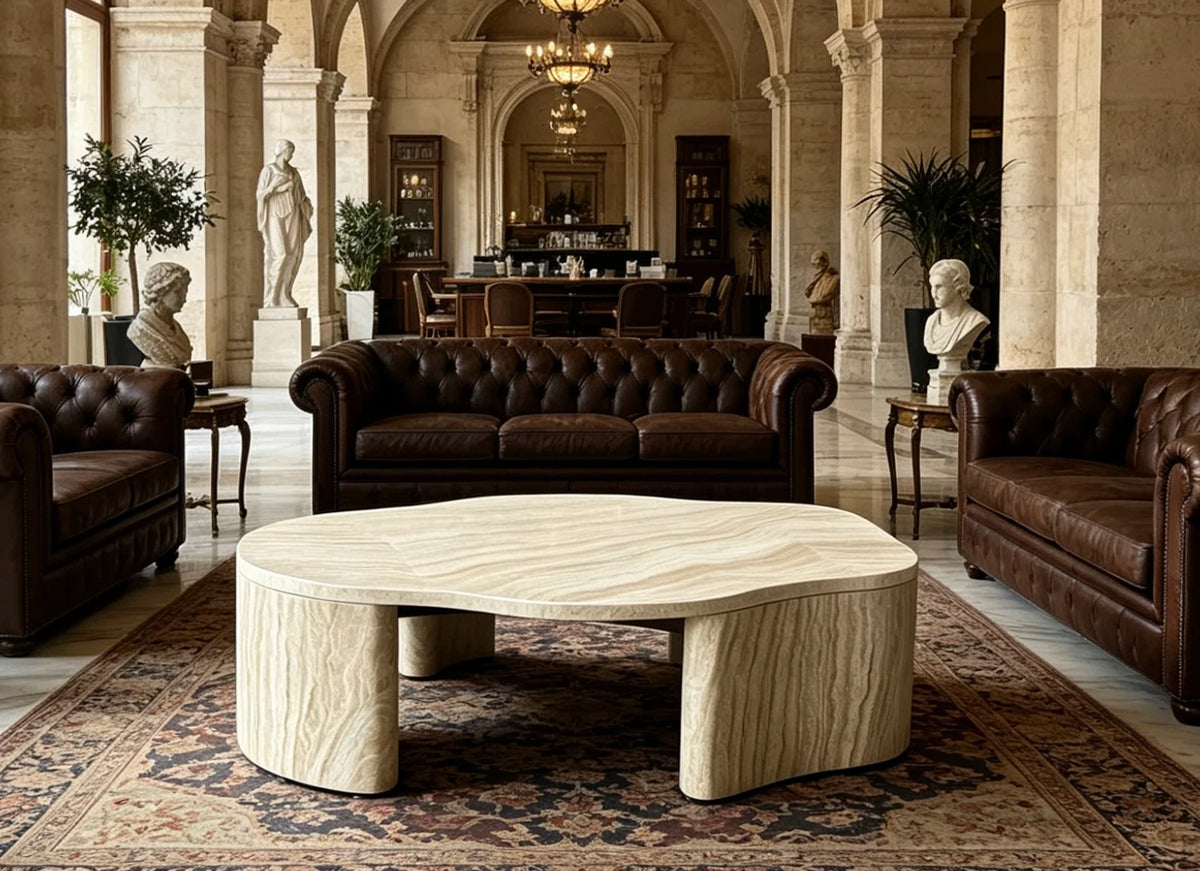 Luxury Geometric Marble Coffee Table Modern Italian Style for Villa