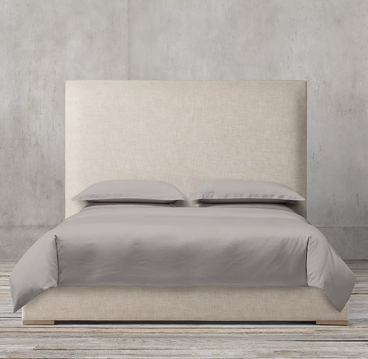 Upholstered Wing Bed – Fabric Panel Headboard in Oak – Italian Designer Furniture