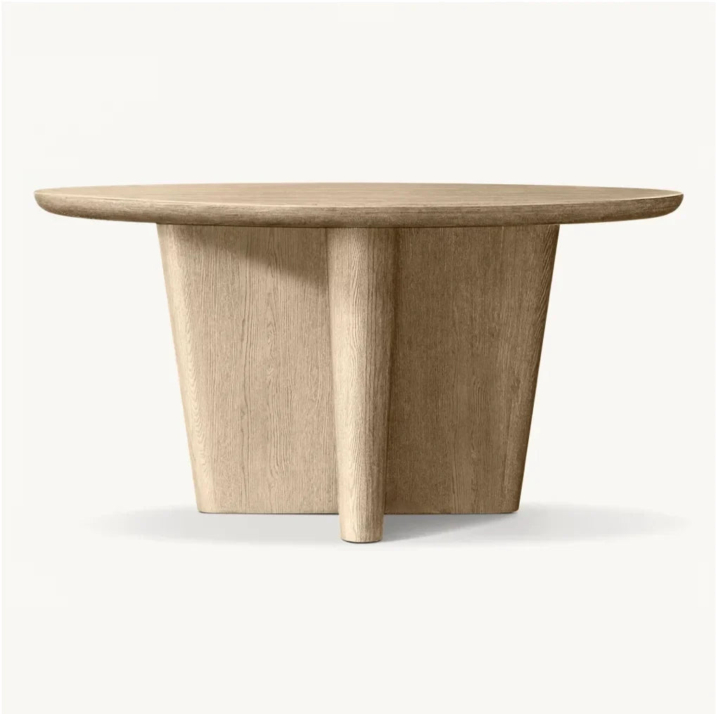 Dalia Round Dining Table – Mid-century American White Oak Statement Piece