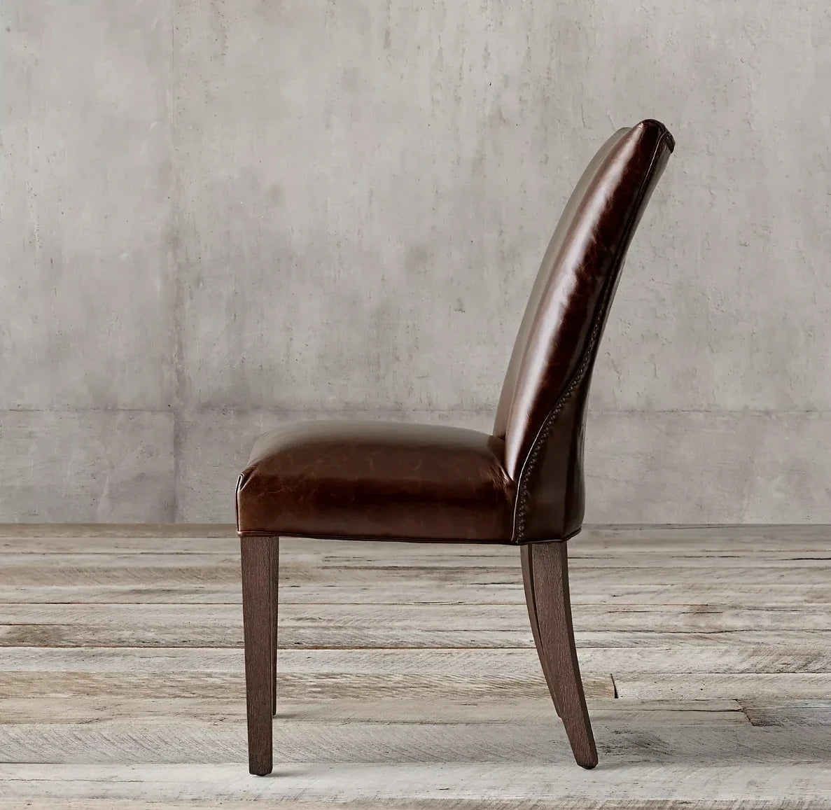 Martine Leather Dining Chair – French Contemporary Oak Frame Statement Piece