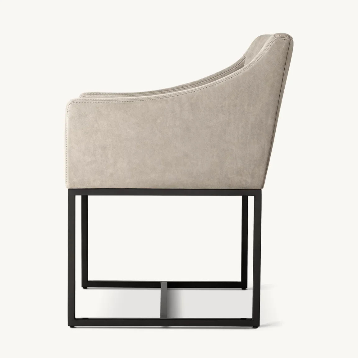 Dining Armchair Emery Slope Arm – Leather Oak Designer Midcentury