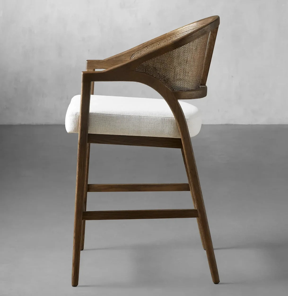Danish Design Bar Stool – Cane Back Solid Oak Statement Piece | 1601258250674