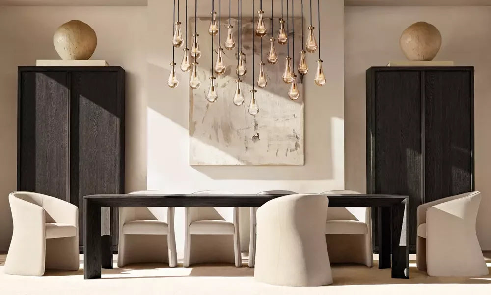 Italian Designer Rectangular Dining Table – Solid Oak Contemporary Statement Piece