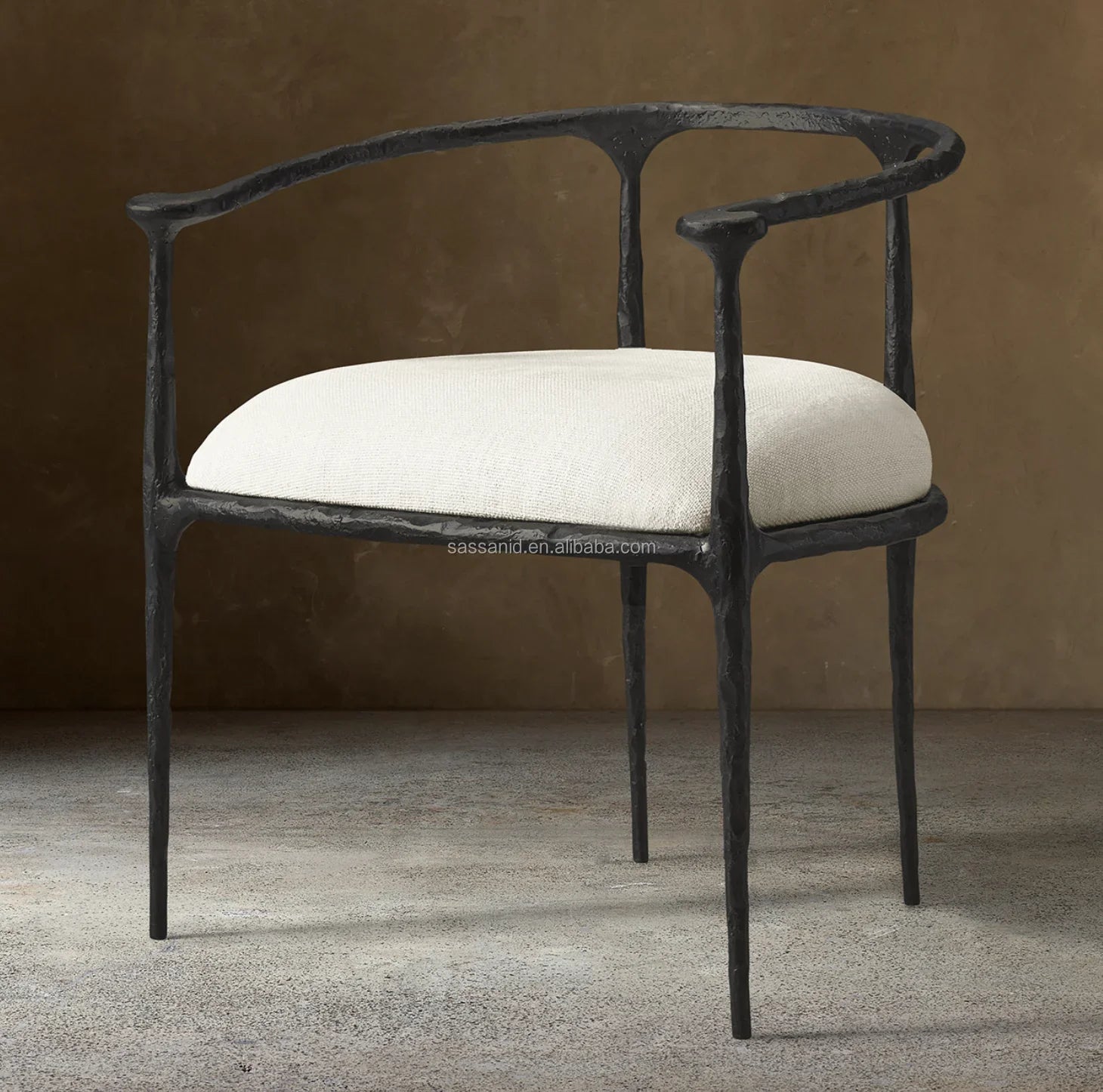 Remo Slope Arm Chair – Hand-Forged Iron – Re Home Modernist Design