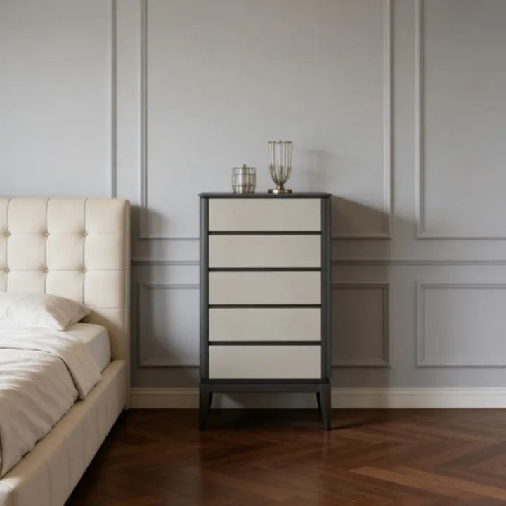 Modern Classic Style Chest of Drawers with Wood Veneer Frame