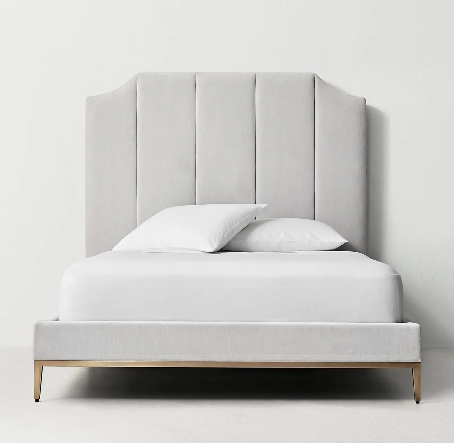 Upholstered Platform Bed – Tufted Headboard in Performance Fabric – Sabine Modern Design