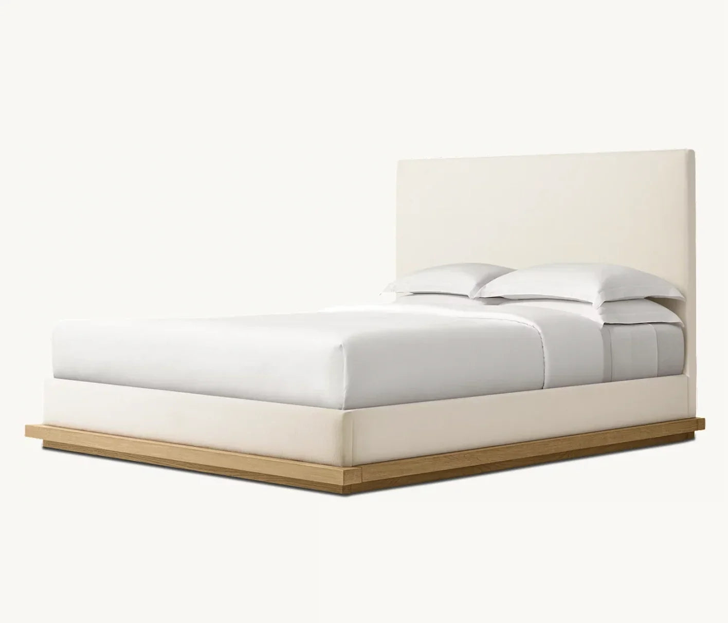 Montecito Fabric Panel – Contemporary Oak Wood Platform Bed