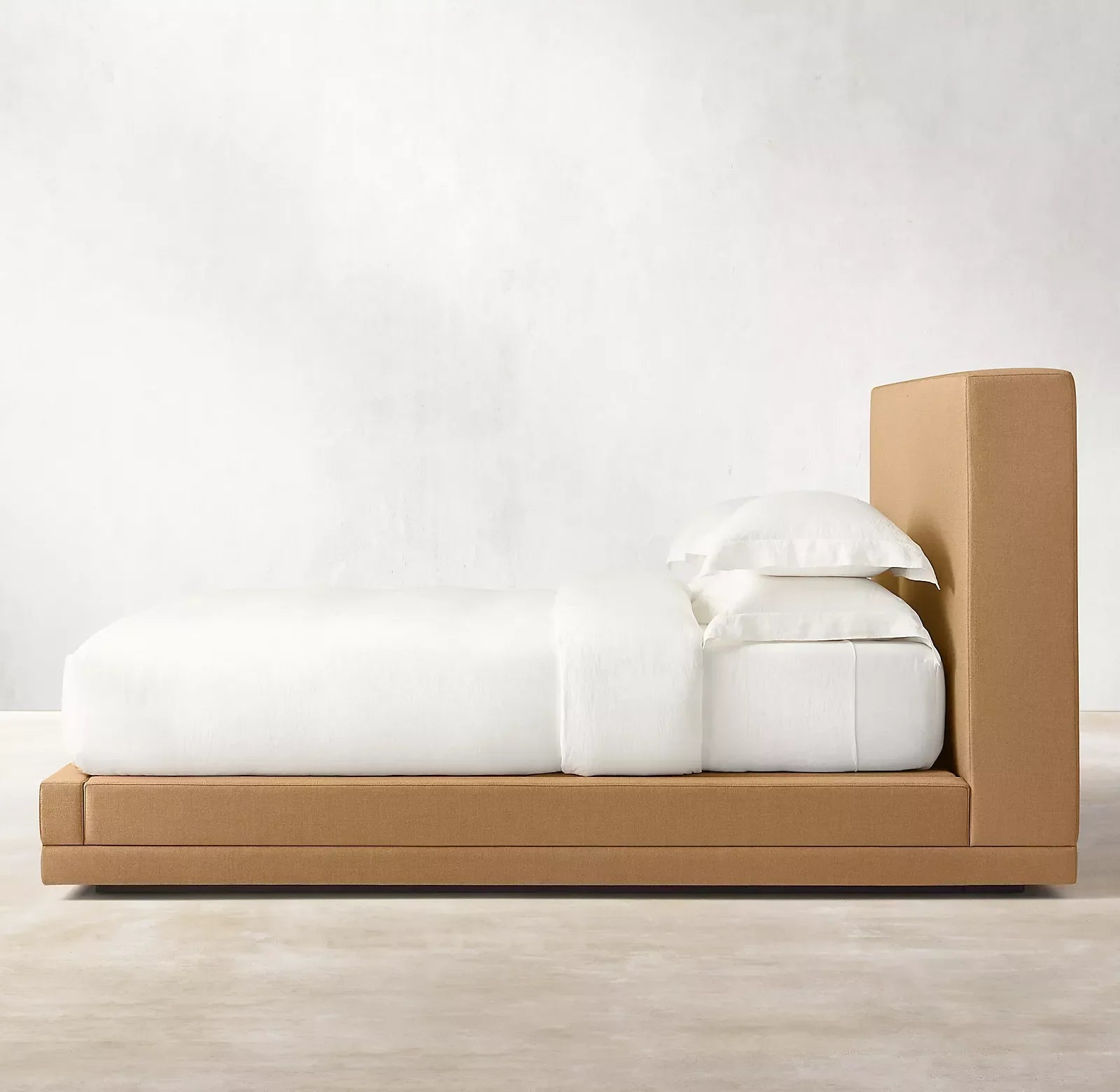 Cloud Platform Bed – Contemporary Slipcovered Performance Linen – Luxury Bedroom Furniture
