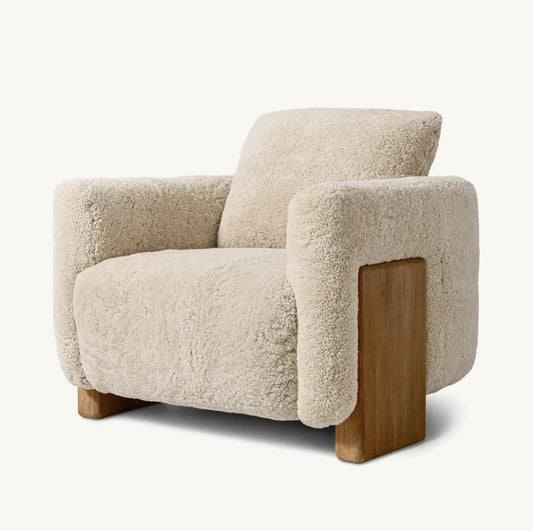 Midcentury Lounge Chair – Solid Oak & Italian Leather by Re Home
