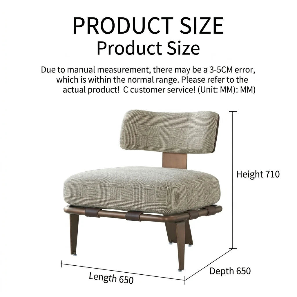 Modern Customisable Fabric Single Sofa with Solid Wood Frame in Light Gray