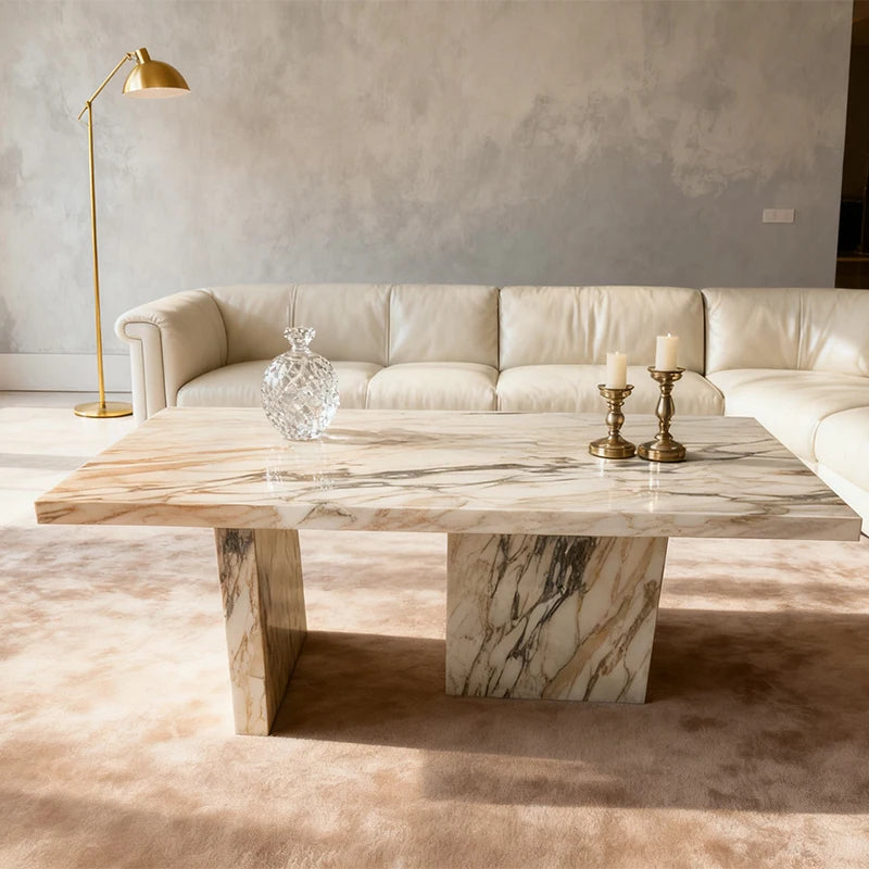 Modern Minimalist Marble Coffee Table Elegant Luxury Italian Style for Villa