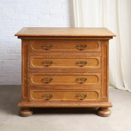 Solid Wood Storage Cabinet 4-Drawer 39in – Retro Birch American Sideboard