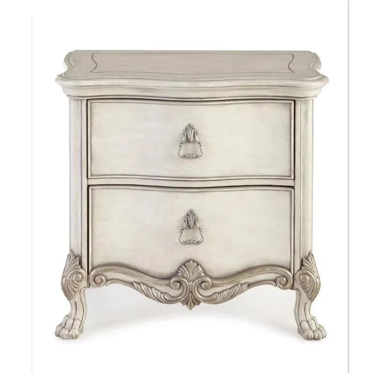 French Neoclassical Carved Bed – Solid Birch Statement Piece