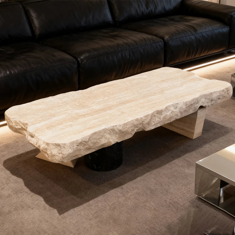 Luxury Rectangle Marble Coffee Table Modern Italian Style for Villa