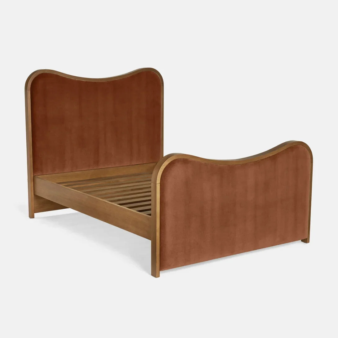 King Cloud Platform Bed – Chocolate Leather Mid-Century Modern | 1601061771728