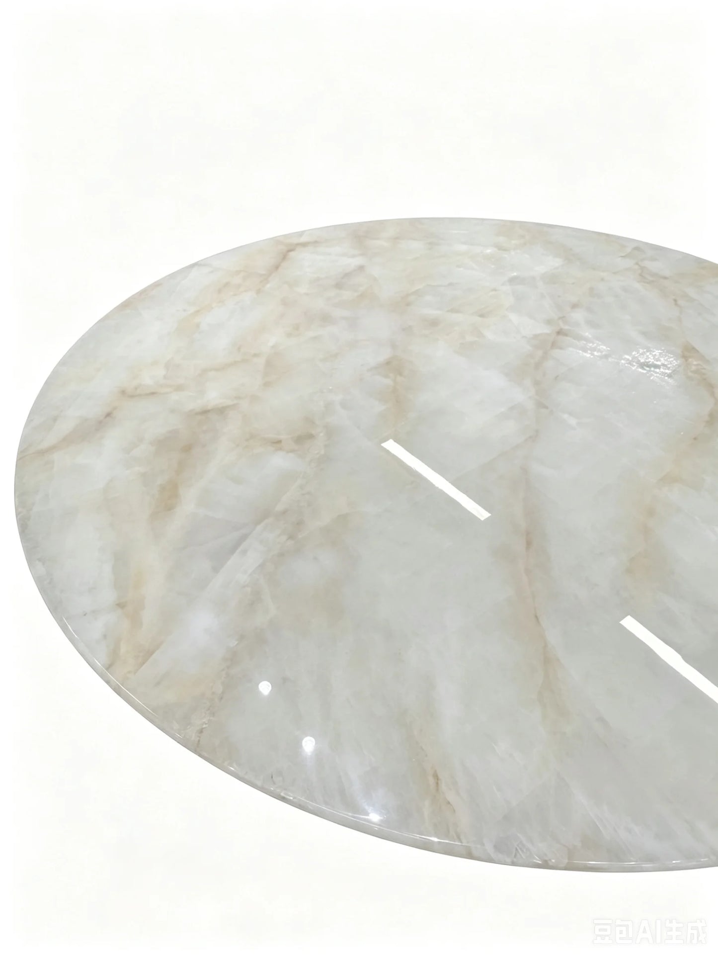 Luxury Round White Marble Dining Table Modern Italian Style for Villa