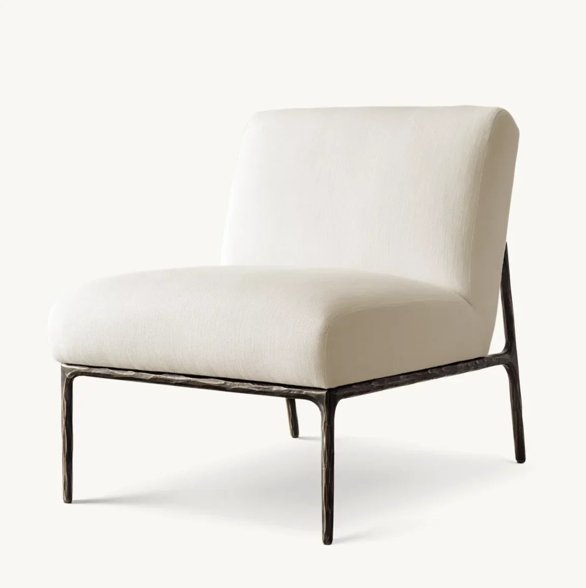 Armless Chair – Geometric Solid Oak – Midcentury Statement Piece | 1600969874233