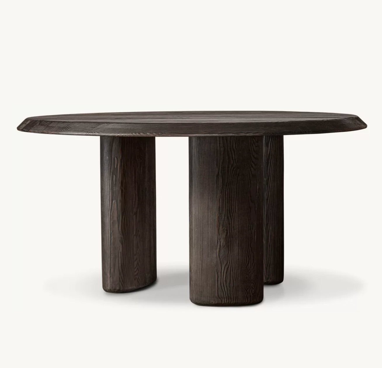 Round Dining Table Minimalist Sculptural Form in Douglas Fir – European Statement