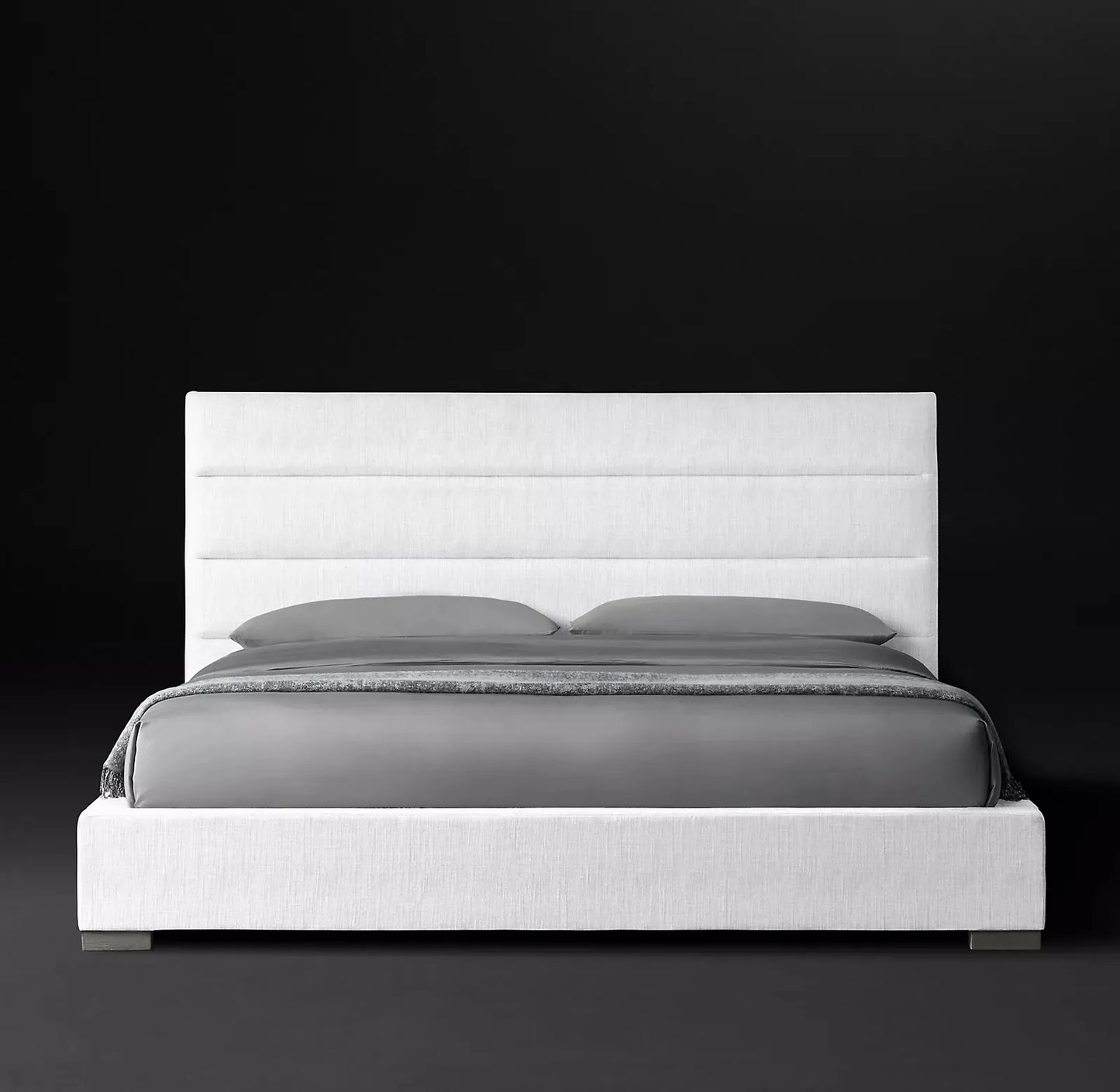 Tufted Platform Bed – Contemporary Upholstered Performance Fabric Luxury Statement Piece