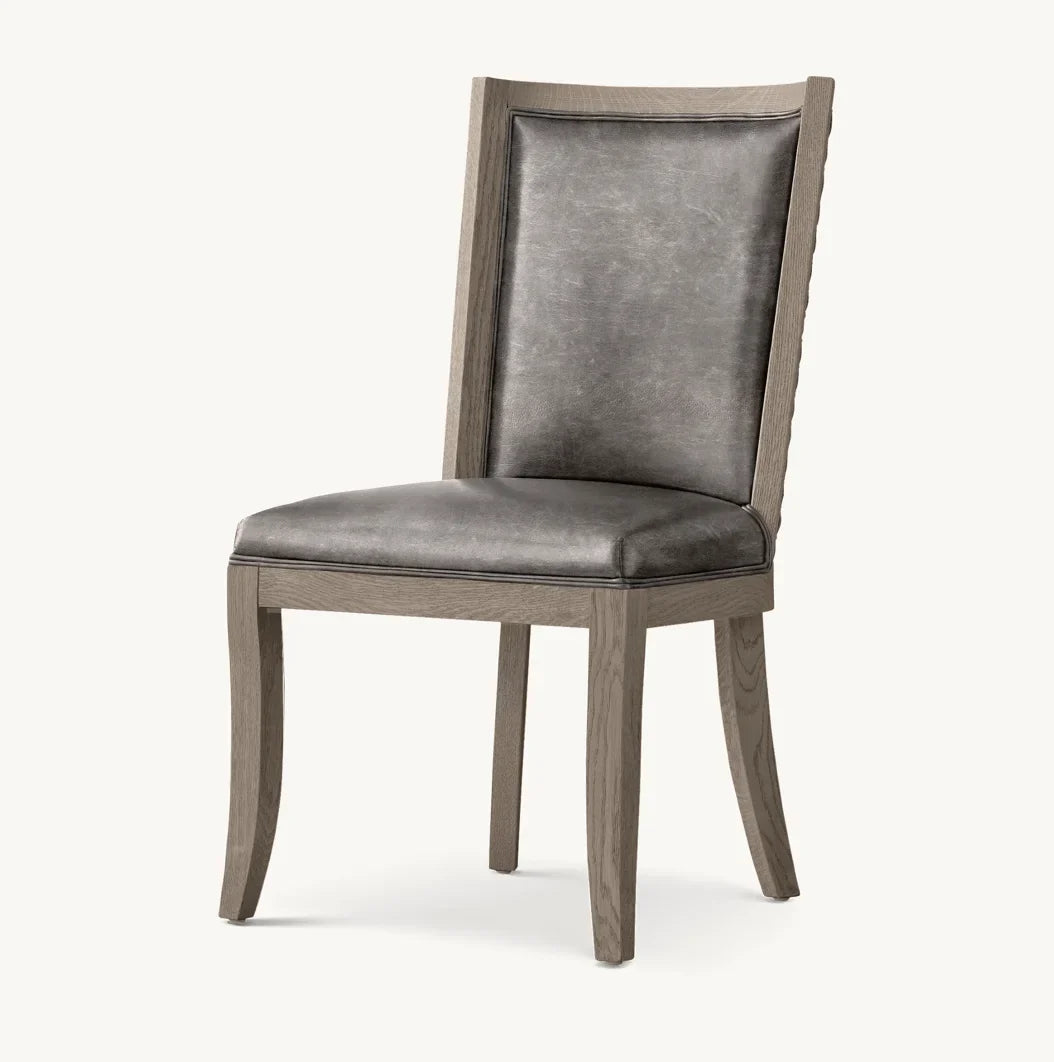 Vintage French Empire Dining Armchair – Leather & Oak Statement Piece