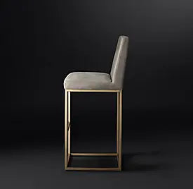 Emery Armless Leather Bar Stool – Contemporary Designer Counter Stool
