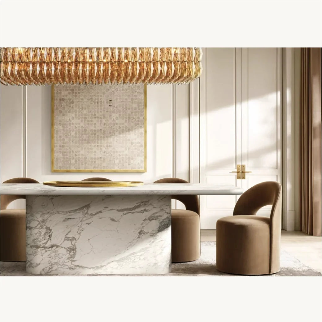 Dining Table Mid-Century Italian Arabescato Marble – Statement | 1601250913379