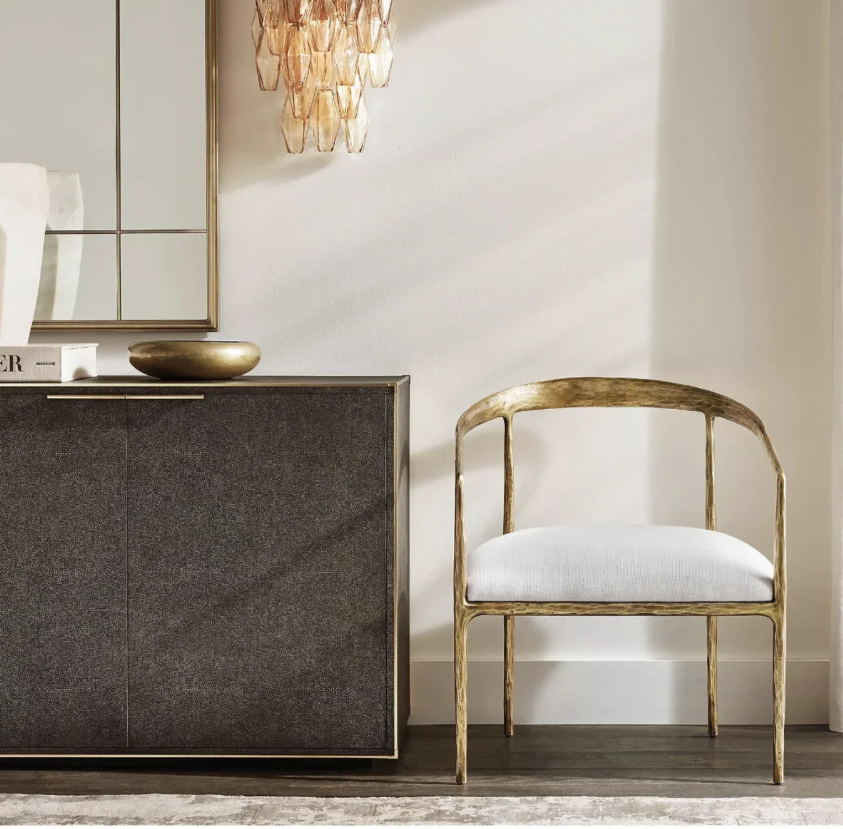Hand Forged Metal Curved Armchair – Luxury Statement Piece | 1600610733530