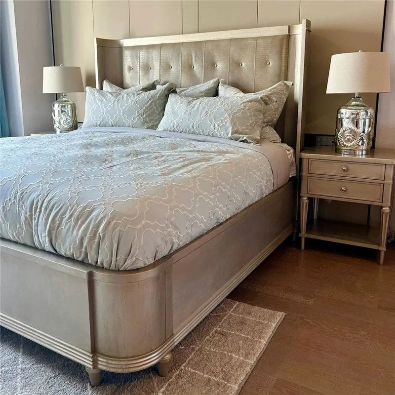 Solid Wood Bed 180cm – French Princess Platform Birch Statement Piece