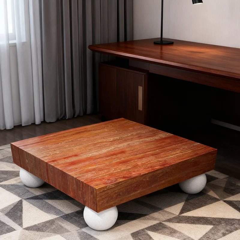 Luxury Square Marble Coffee Table Modern Italian Style for Villa