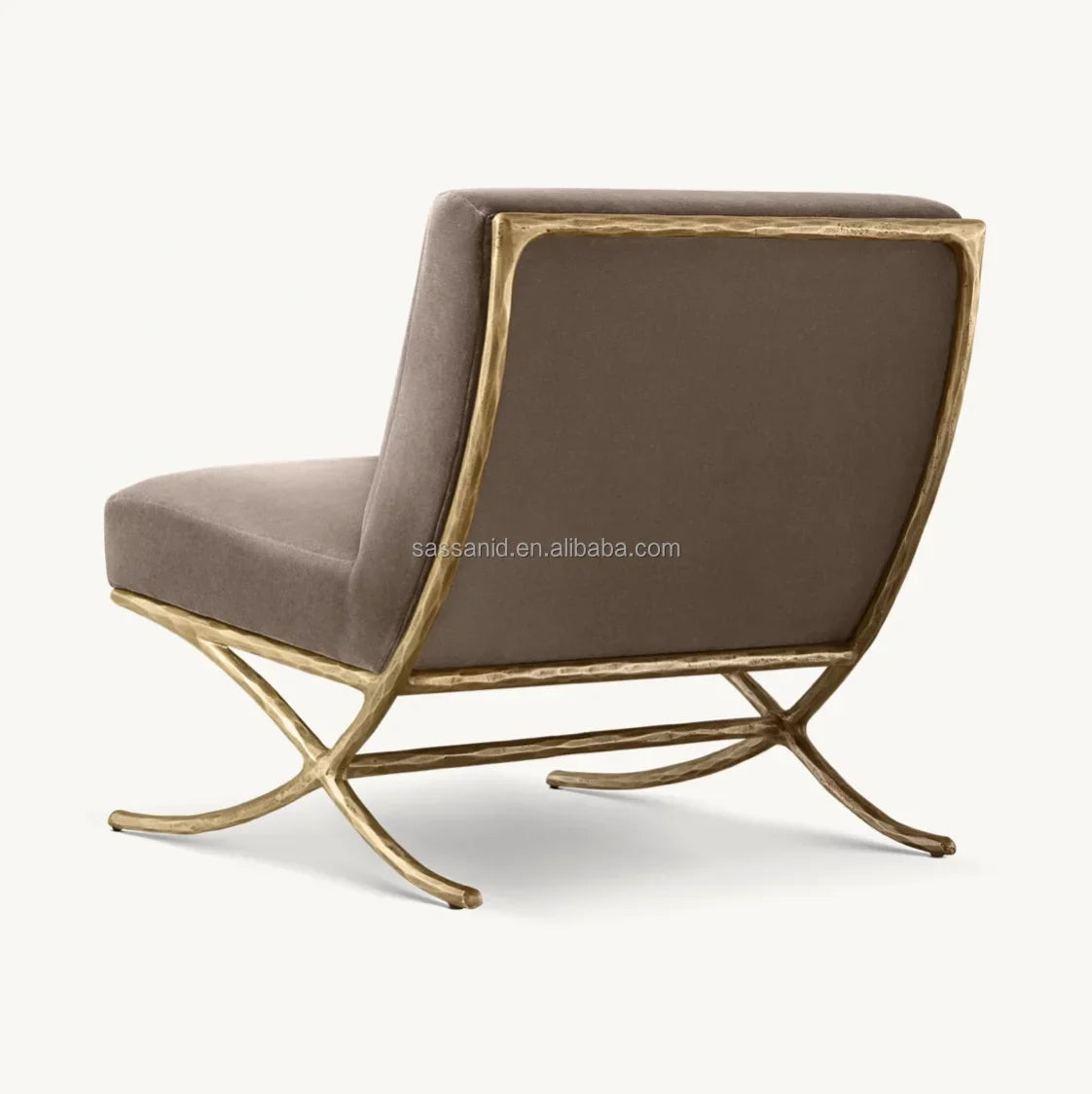 Thaddeus Slipper Chair – X-Base Forged Brass Luxury Modern Piece | 1601700703778