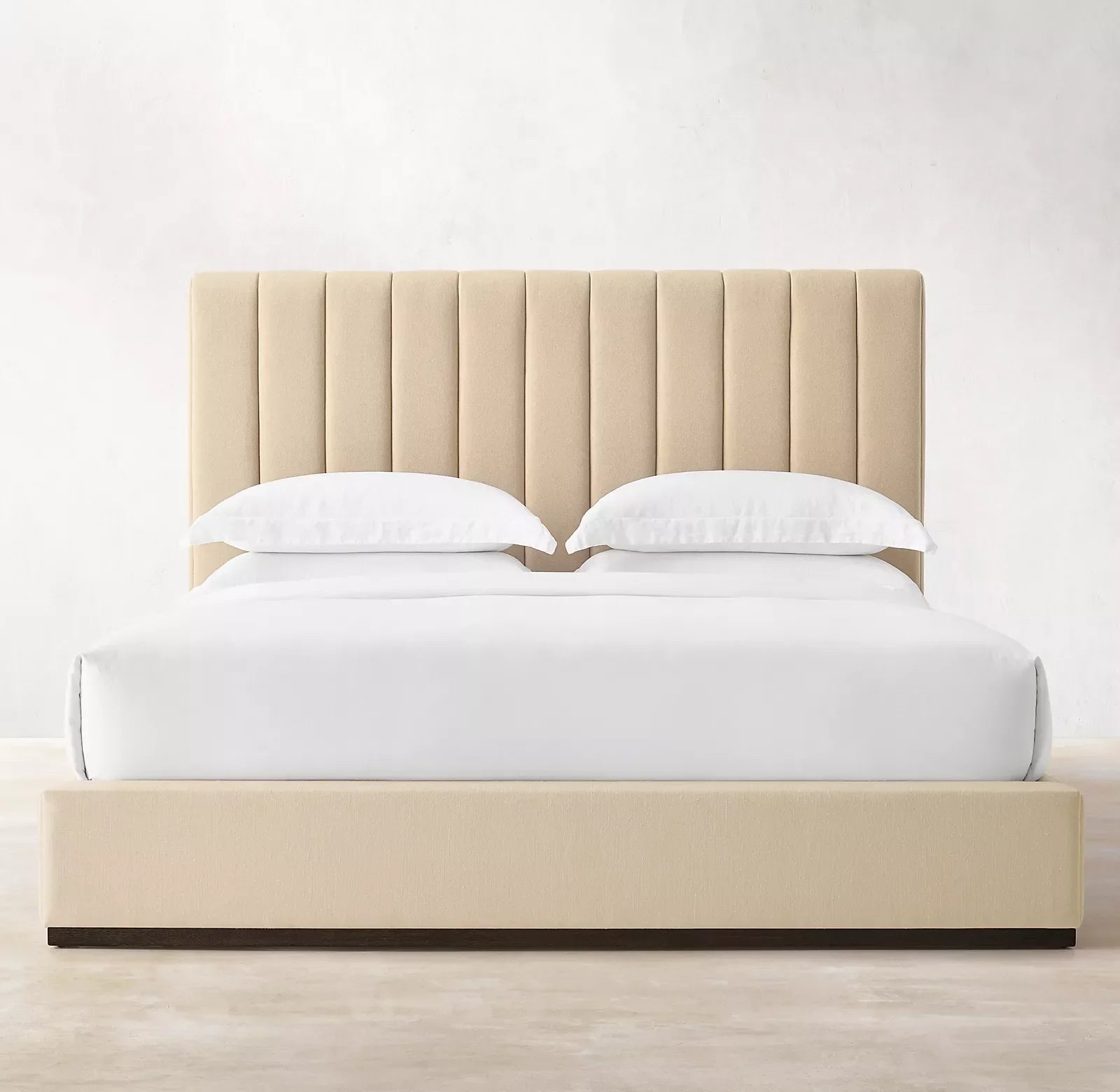 Channeled Panel Platform Bed – Contemporary Luxury Leather Statement Piece