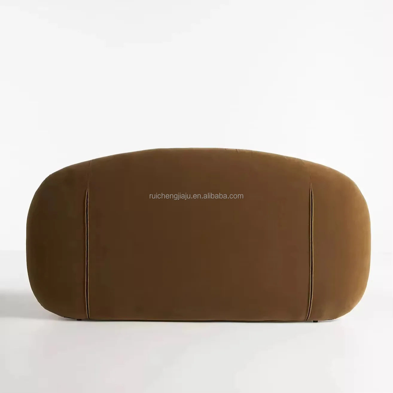 Wabi-sabi Upholstered Bed – Curved Soft-sided Frame in Velvet