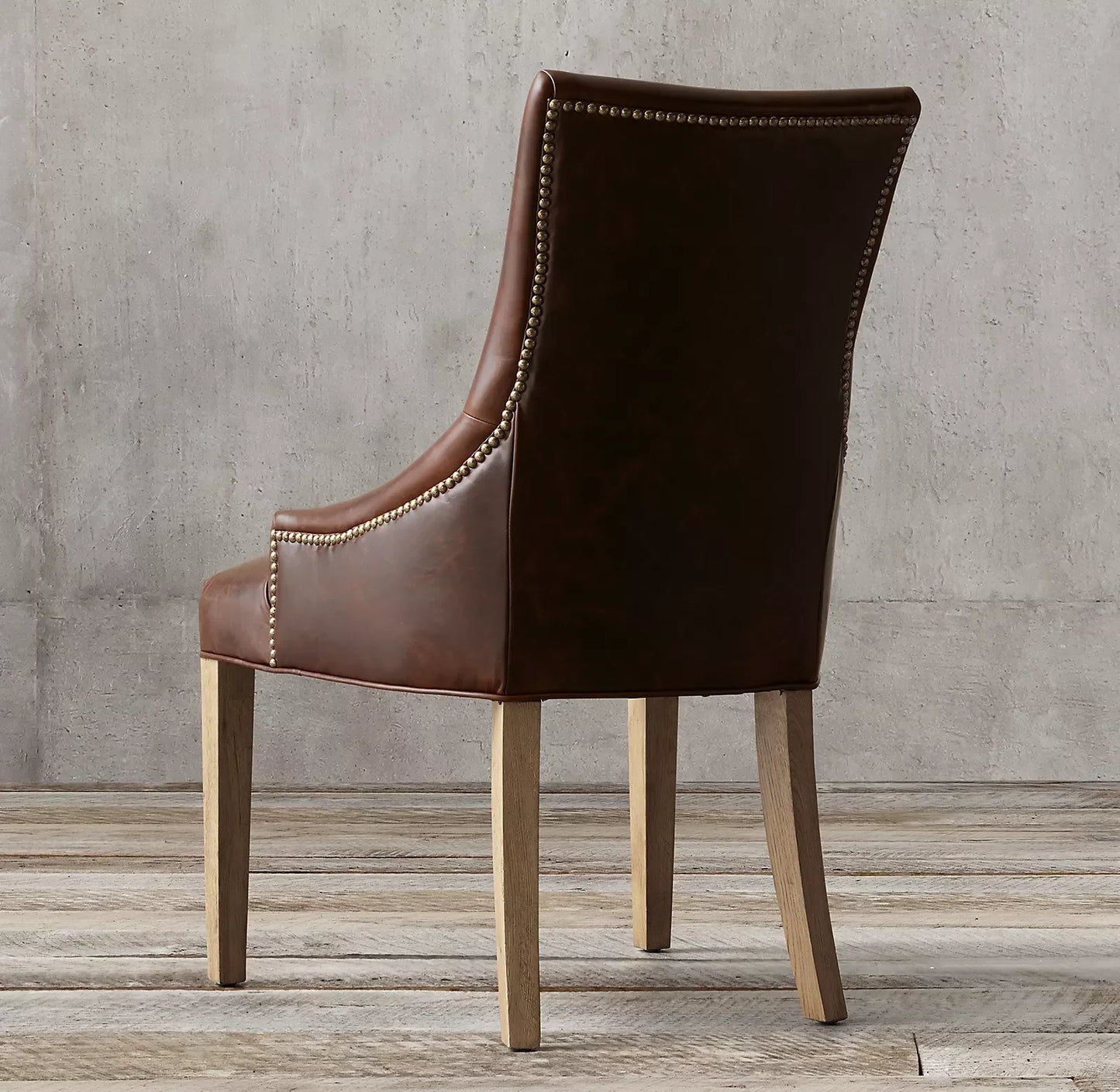 Martine Leather Dining Armchair by Re Home – French Design Classic Oak