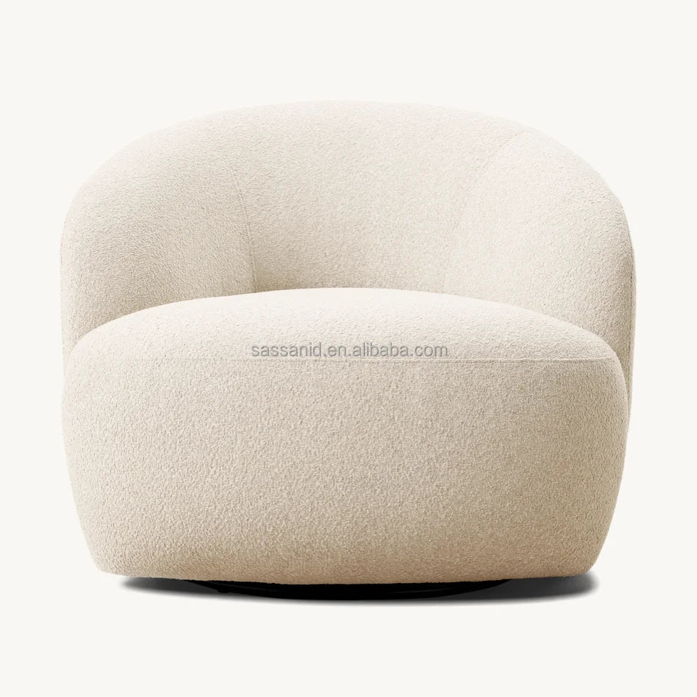 Luisa Swivel Chair – Barrelback Bouclé Statement Piece | 1601378721088