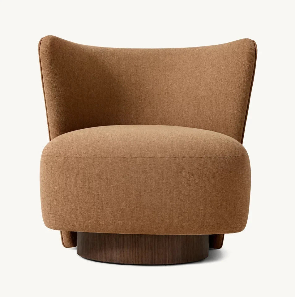 Midcentury Wing Chair – Solid Oak Frame with Italian Leather – Designer Statement Piece