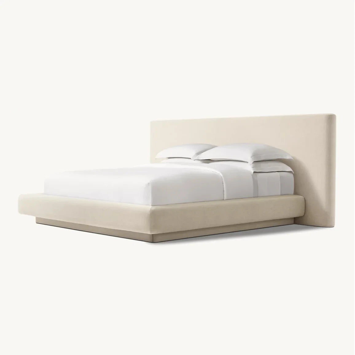 Mulholland Extended Upholstered Panel Bed – Fabric Sculptural Piece | 1601293685229