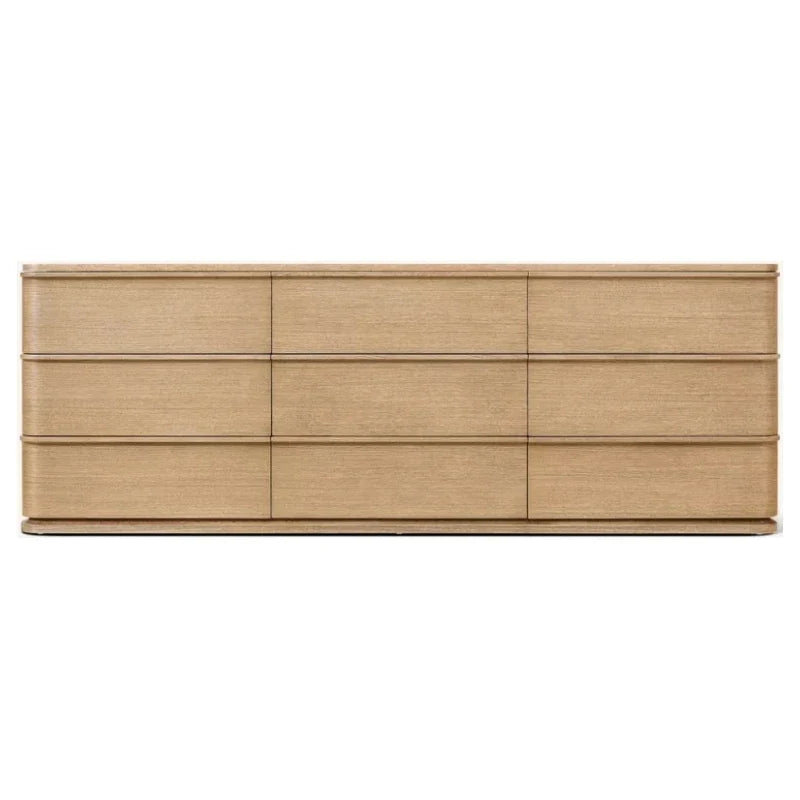 French Vintage Nine-Drawer Dresser – Solid Birch Wood Statement Piece