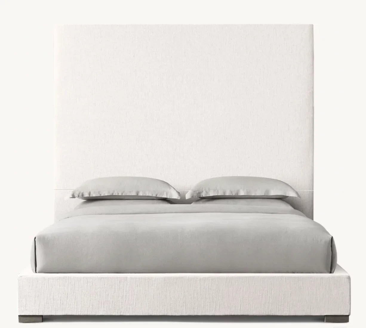 Upholstered Platform Bed with Slipcovered Headboard – Berkshire Leather Modern Piece
