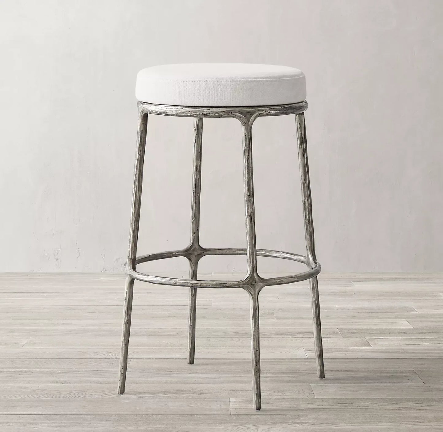 Thadeus Backless Swivel Bar Stool – Hand Forged Metal Statement Piece