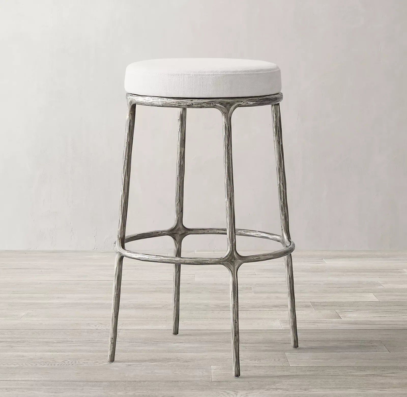 Thadeus Backless Swivel Bar Stool – Hand Forged Metal Statement Piece