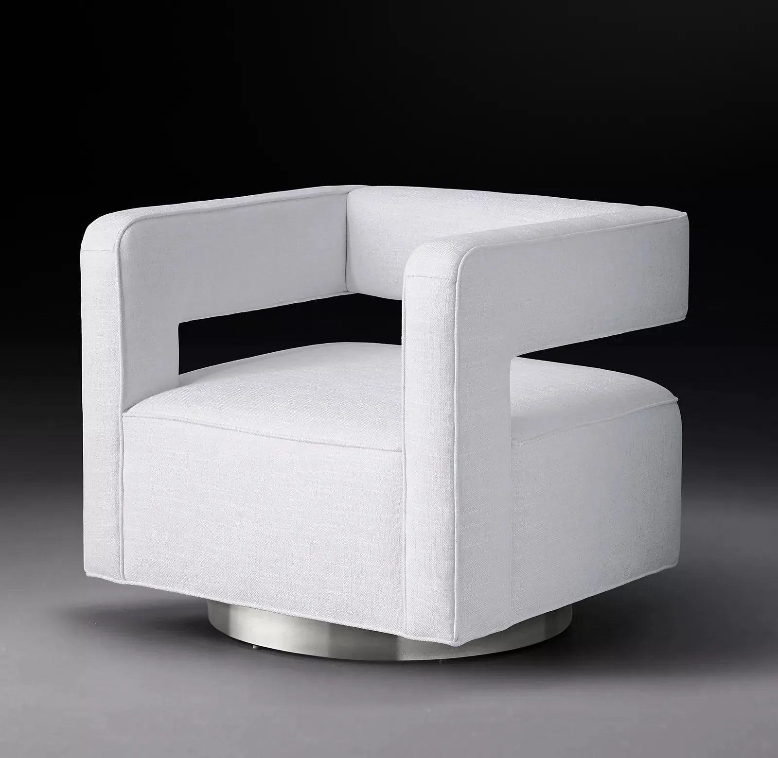 Swivel Chair – Cut-Out Open-Back with Metal Base – European Modern Luxury