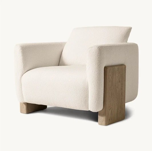 Owen Lounge Chair – Geometric Solid Oak and Leather Statement Piece