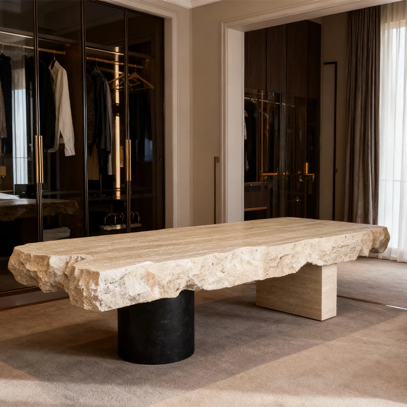 Luxury Rectangle Marble Coffee Table Modern Italian Style for Villa