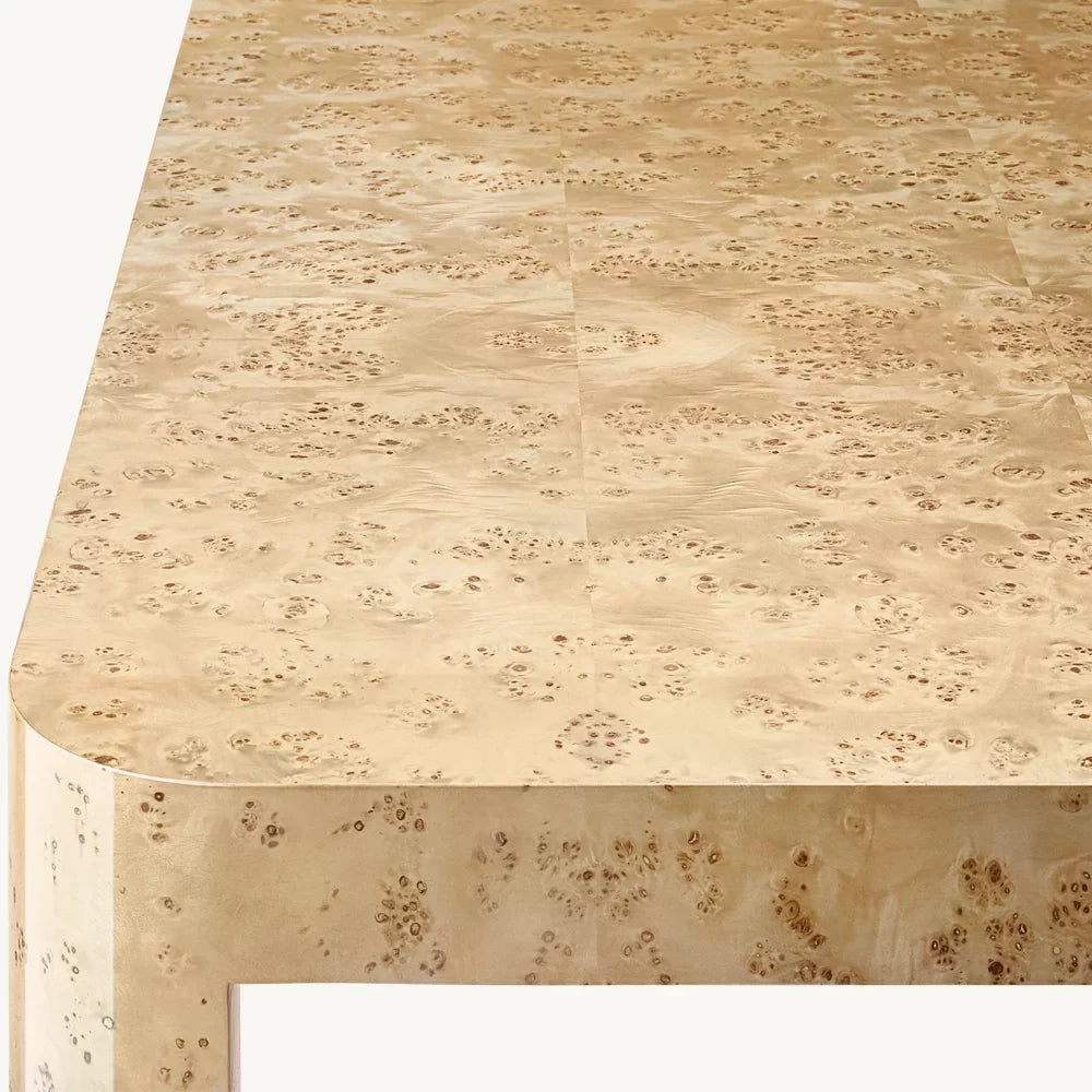 French Art Deco Dining Table – Handcrafted Burl Wood Statement Piece | 650-690