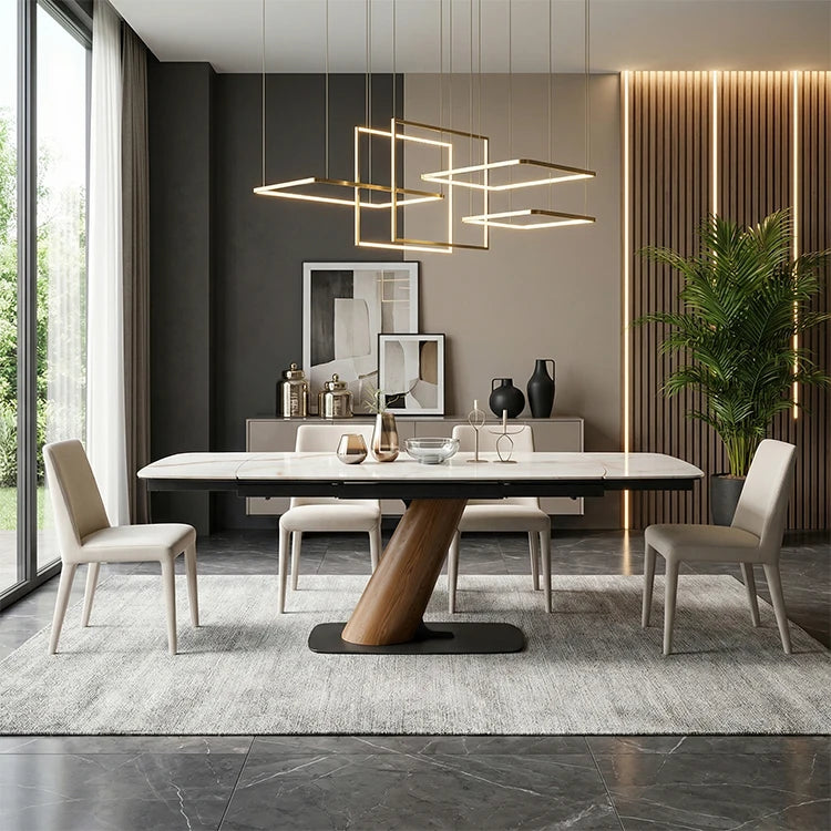 Luxury Sintered Stone Extendable Dining Table Modern Italian Style for Villa