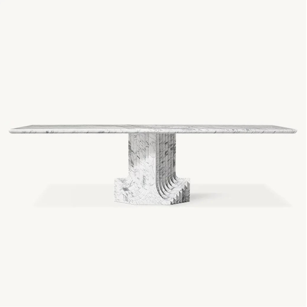 Dining Table – Mid-Century Italian Arabescato Marble Strada Statement Piece