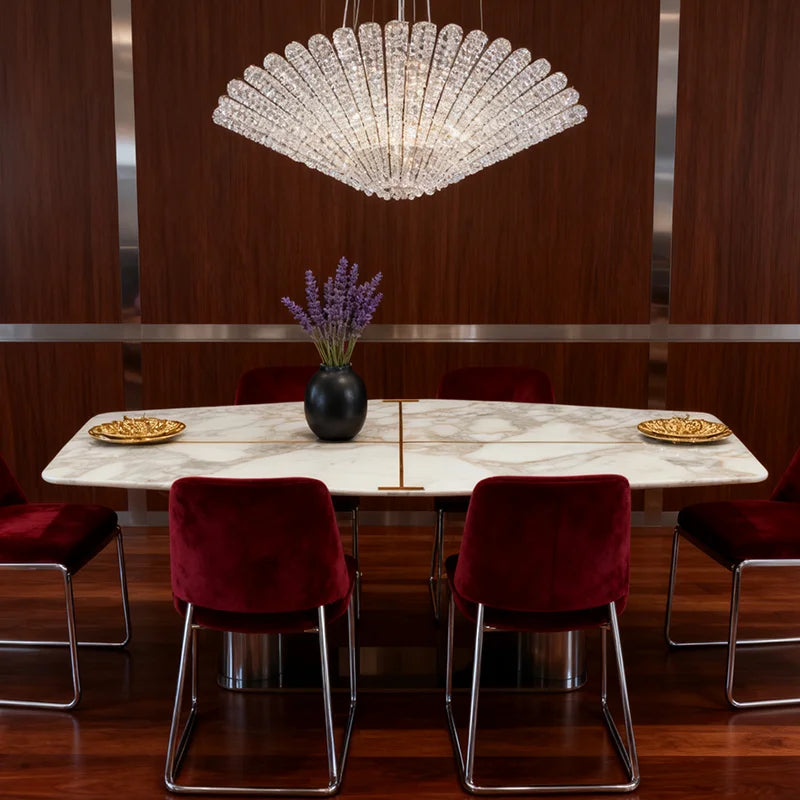 Luxury Rectangle Marble Dining Table Modern Italian Style for Villa