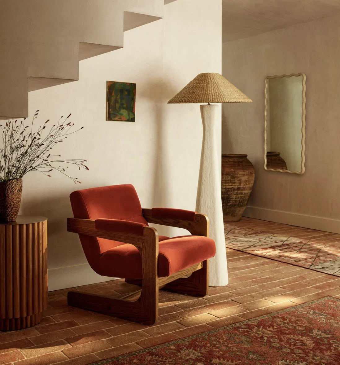 Lara Cantilever Armchair – Modern European Designer Accent Chair in Premium Fabric